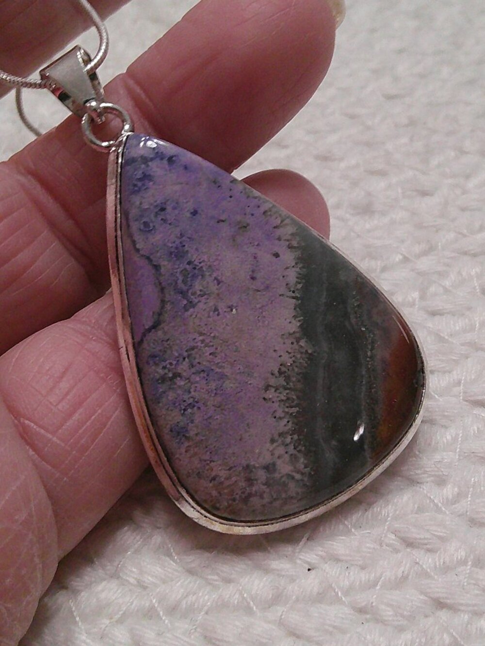 Gorgeous MEXICAN LAGUNA LACE Handmade Sterling 925 Pendant/Chain #23F